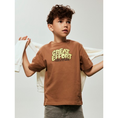 NAME IT T-shirt Theo Toasted Coconut