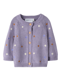 NAME IT Strik Cardigan Tiflow Lavender Gray