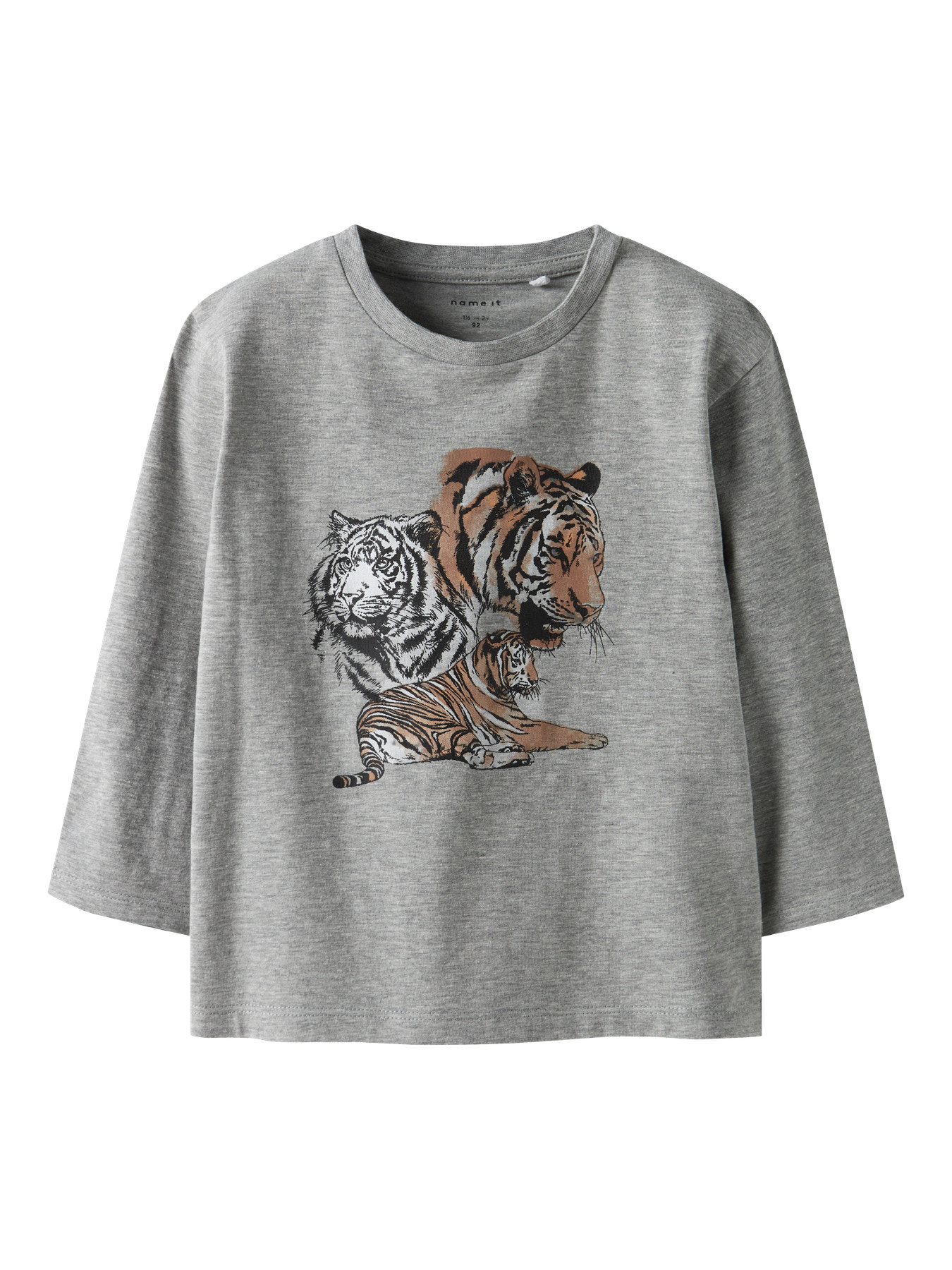 Name It Bluse - NmmThornton - Grey Melange m. Print