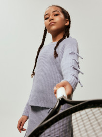 NAME IT Striktrøje Tarin Lavender Gray