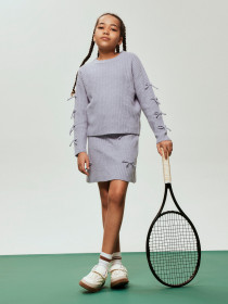 NAME IT Striktrøje Tarin Lavender Gray