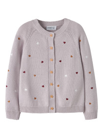NAME IT Strik Cardigan Teart Lilac Marble