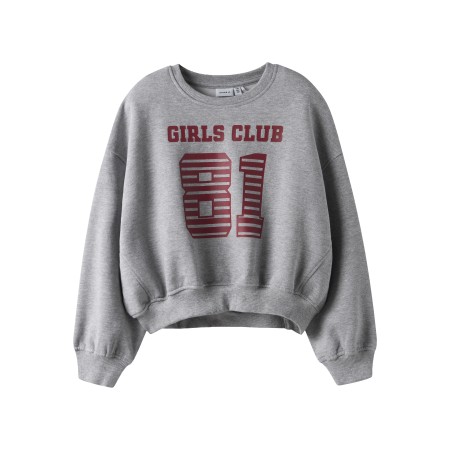 Name It Sweatshirt - NkfTaya - Grey Melange m. Print