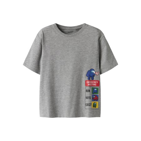 name It T-shirt - NkmDise - Amongus - Grey Melange