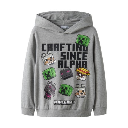 NAME IT Sweatshirt Jet Minecraft Grey Melange