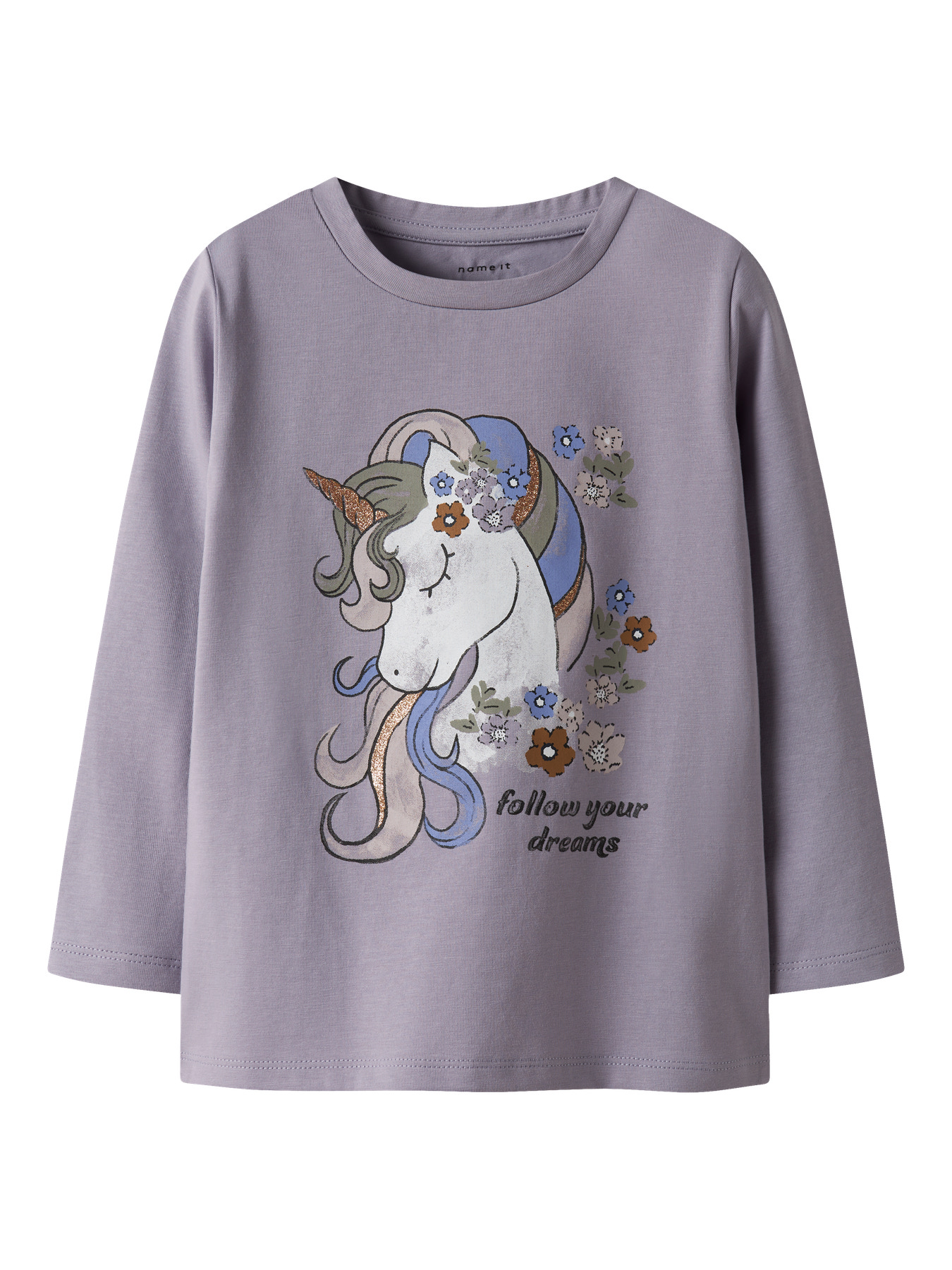 Name It Bluse - NmfTulinea - Lavender Gray m. Print