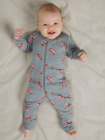 NAME IT 2-Pak Natdragter Firetruck Grey Melange