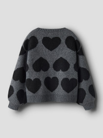 NAME IT Nkfbrena Ls Loose Knit - Dark Grey Melange