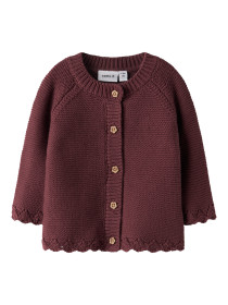 NAME IT Strik Cardigan Balsalmi Oxblood Red
