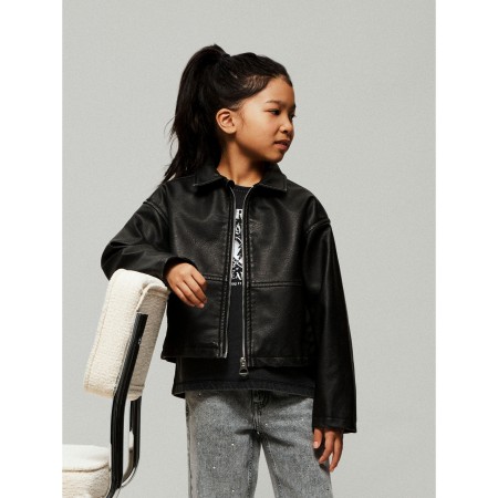 NAME IT Pu Læder Jakke Boll Black