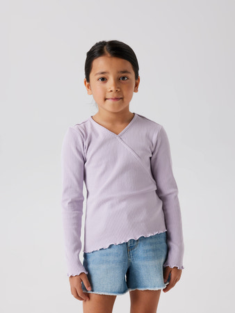 NAME IT Rib Bluse Frida Misty Lilac