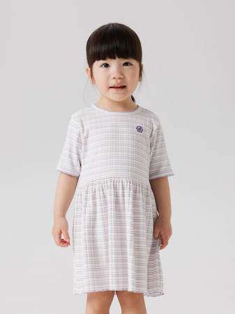 NAME IT T-shirt Kjole Fiona Bright White Stripes billede