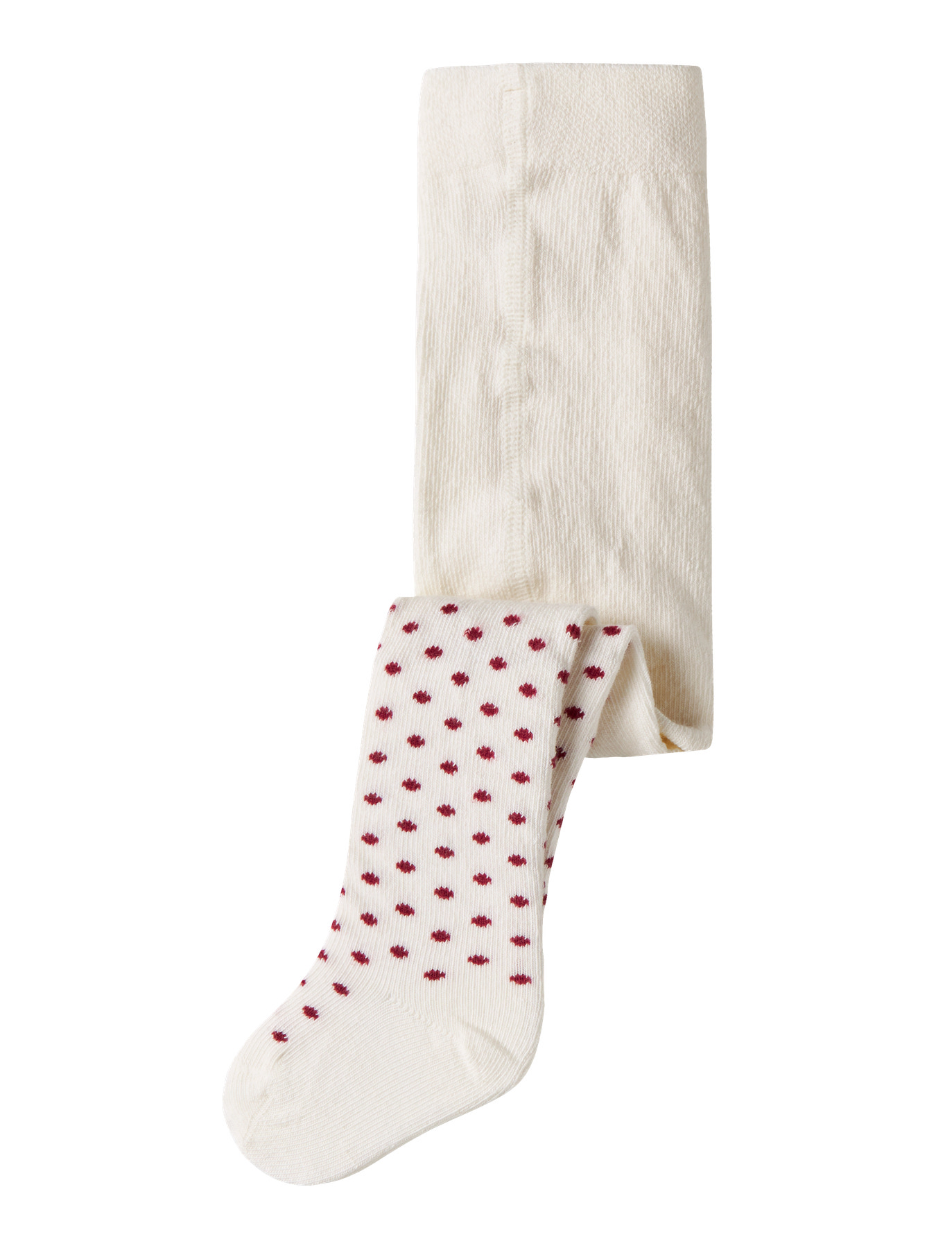 Name It Strømpebukser Cloud Dancer Med Røde Prikker - Str. 50/56 Cm