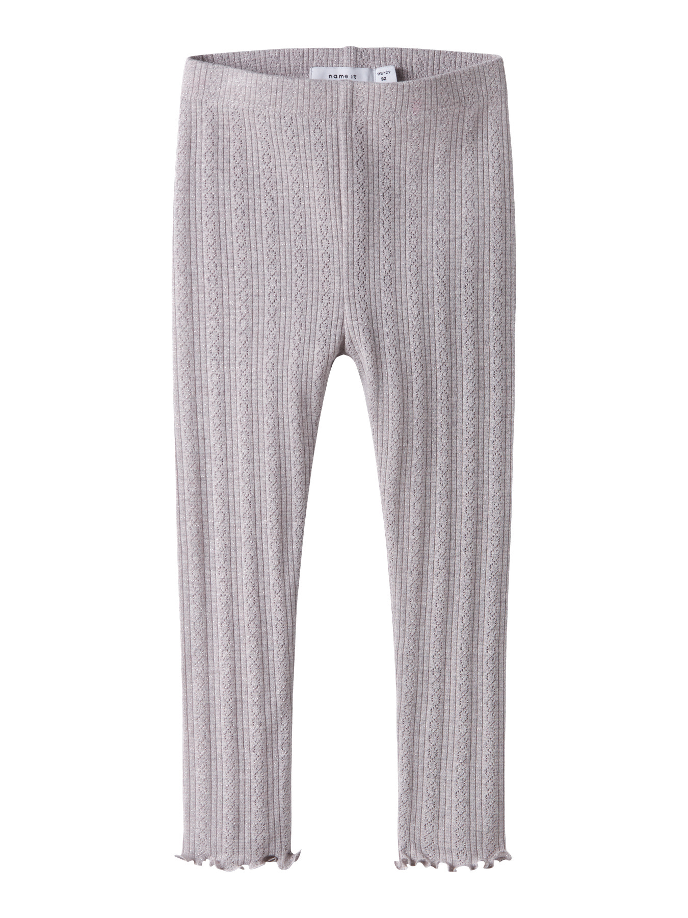 Name It Leggings - Rib/Hulmønster - NmfBlitta - Lilac Marble/Mel