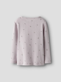 NAME IT Hulmønstret Bluse Berries Lilac Marble