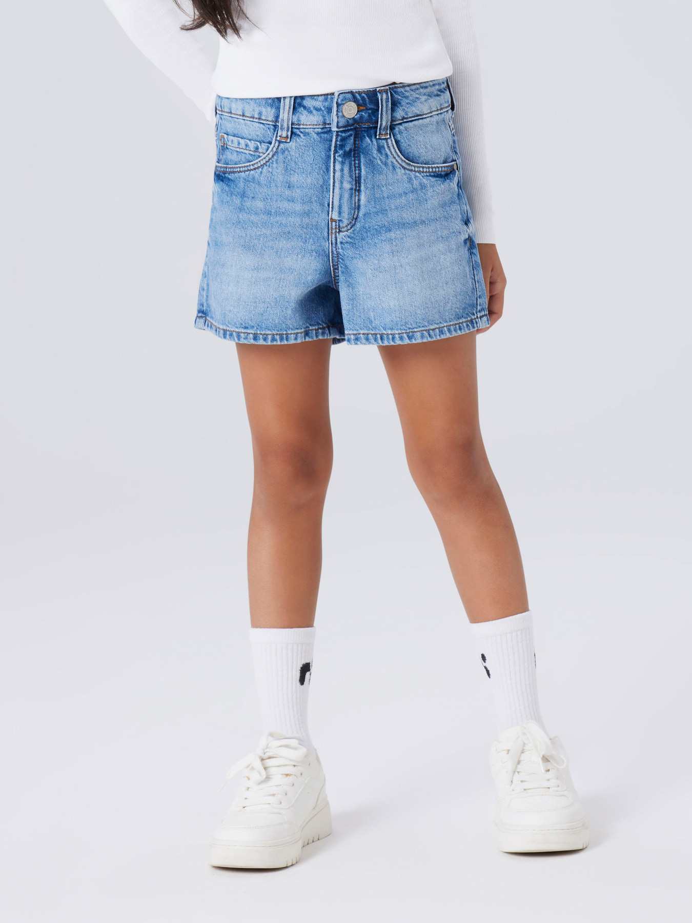 NAME IT Mom Denim Shorts Rose Medium Blue Denim billede