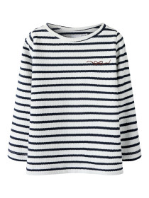 NAME IT Rib Bluse Kattie Cloud Dancer Sky Captain