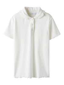 NAME IT Rib Polo T-shirt Kissia Cloud Dancer