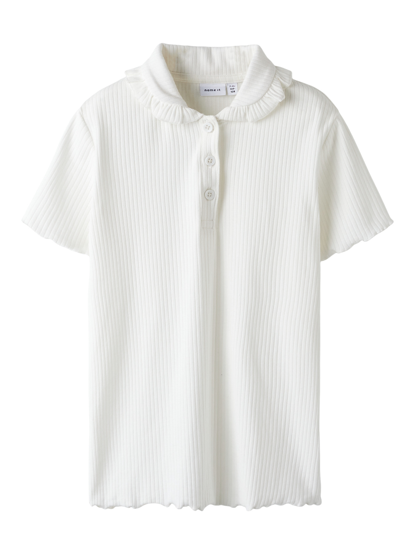 Name It Kissia Rib Polo T-shirt - Cloud Dancer