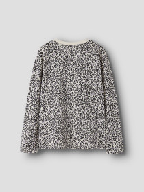 NAME IT Nkfvelda Ls Nreg Top - Pumice Stone Leopard Hearts