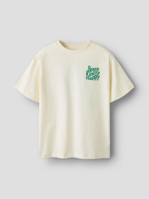 NAME IT T-shirt Keanu Egret Brave Kind & Happy