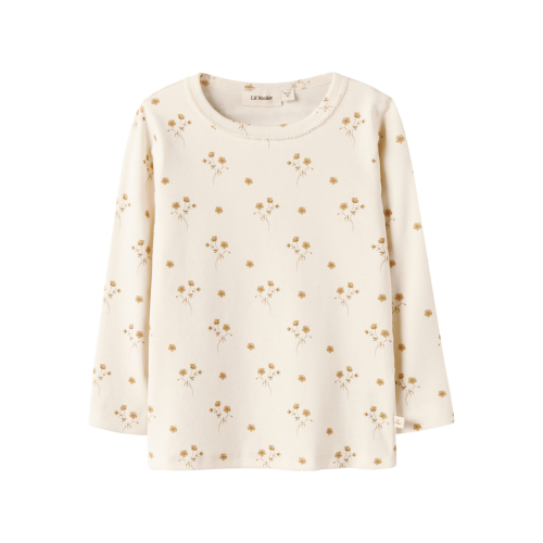 LIL ATELIER Bluse Layo Sig Coconut Milk Flower Yellow billede