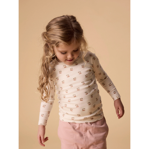 LIL ATELIER Bluse Layo Sig Coconut Milk Cherry