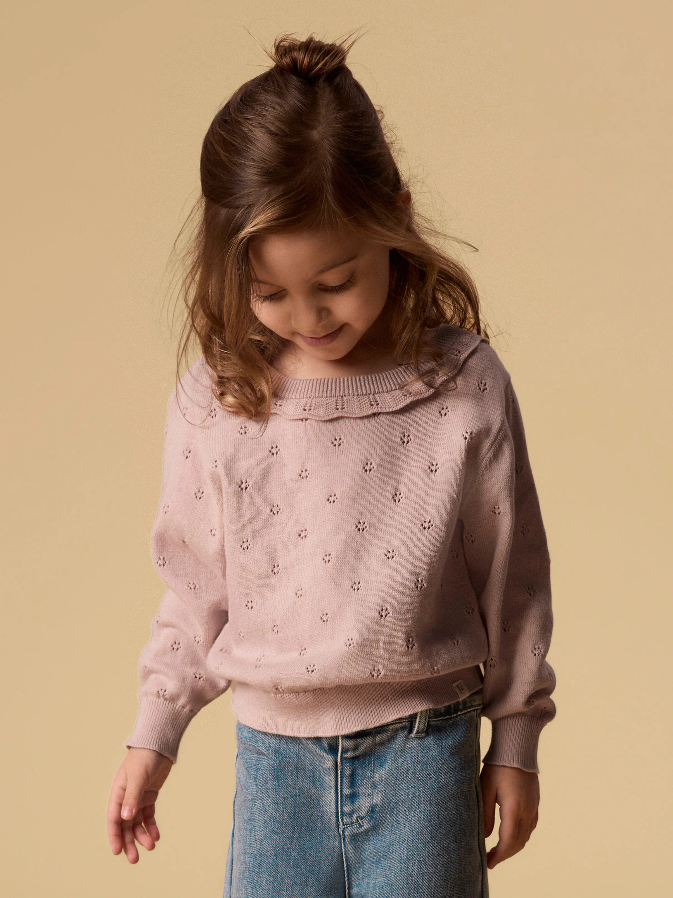 LIL ATELIER Striktrøje Dorina Peach Whip