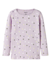 NAME IT Rib Bluse Dottia Lavender Fog