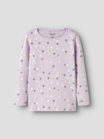 NAME IT Rib Bluse Dottia Lavender Fog