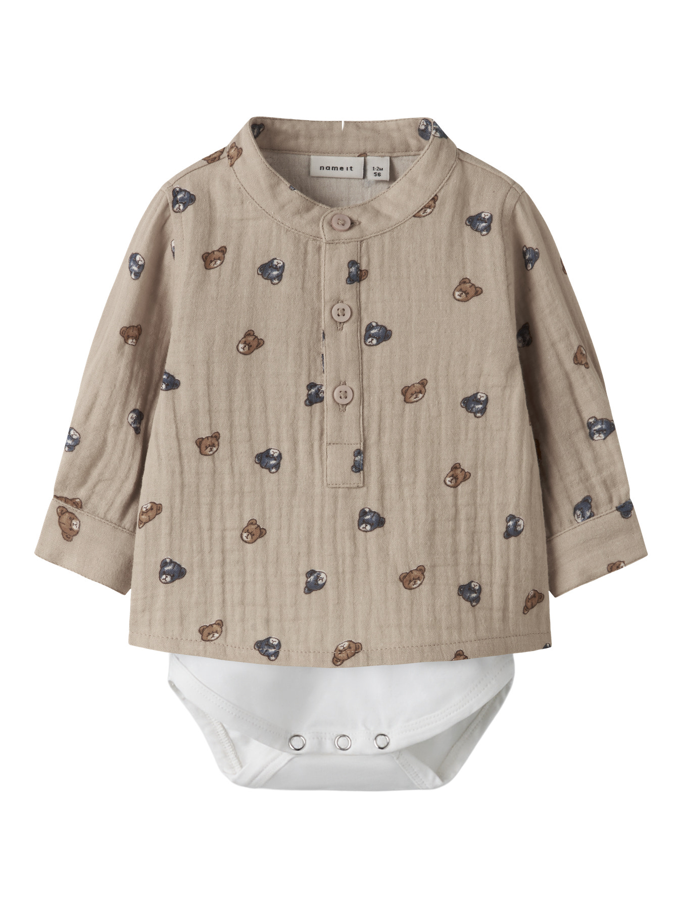 Name It Skjortebody l/æ - NbmDutty - Chateau Gray