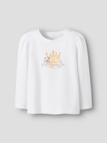 NAME IT Langærmet Bluse Ronesses Bright White