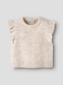 NAME IT Strik Vest Reifyly Knit Peyote Melange