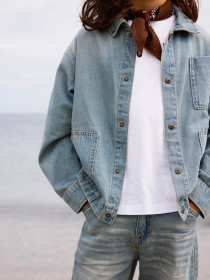 NAME IT Oversize Denim Skjorte Tom Vintage Medium Blue