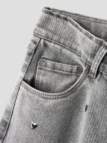 NAME IT Wide Jeans Rose Light Grey Denim Heart Studs
