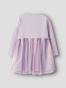 NAME IT Tyl Kjole Dotiana Lavender Fog