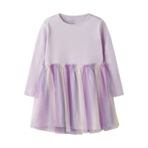 NAME IT Tyl Kjole Dotiana Lavender Fog