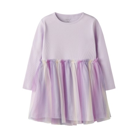 Name It Kjole Lavender Fog Med Tylskørt - Str. 2y 92cm