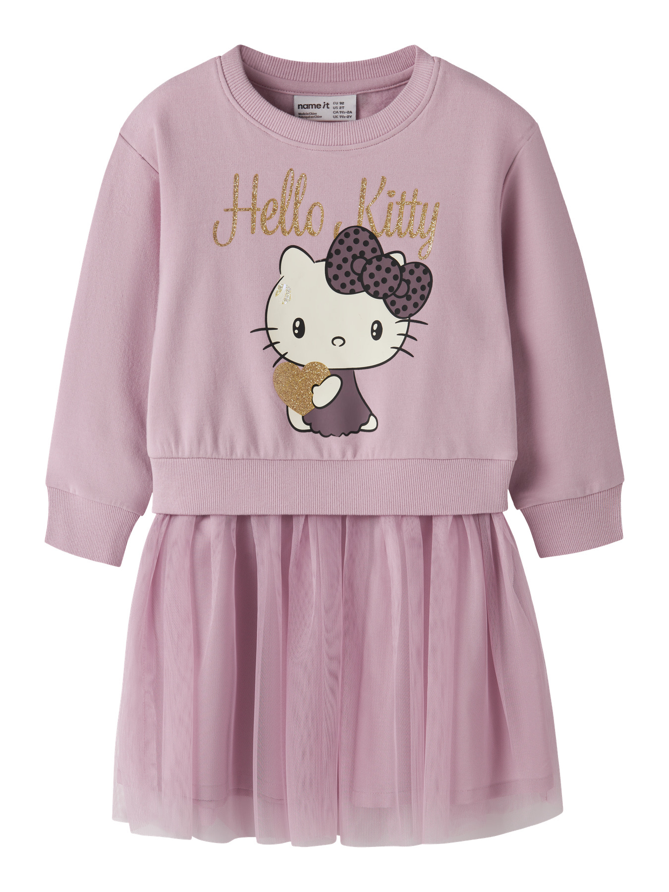 NAME IT Hello Kitty Sweatkjole Obana Keepsake Lilac billede