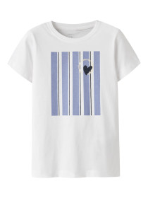 NAME IT T-shirt Falala White Purple Stripes