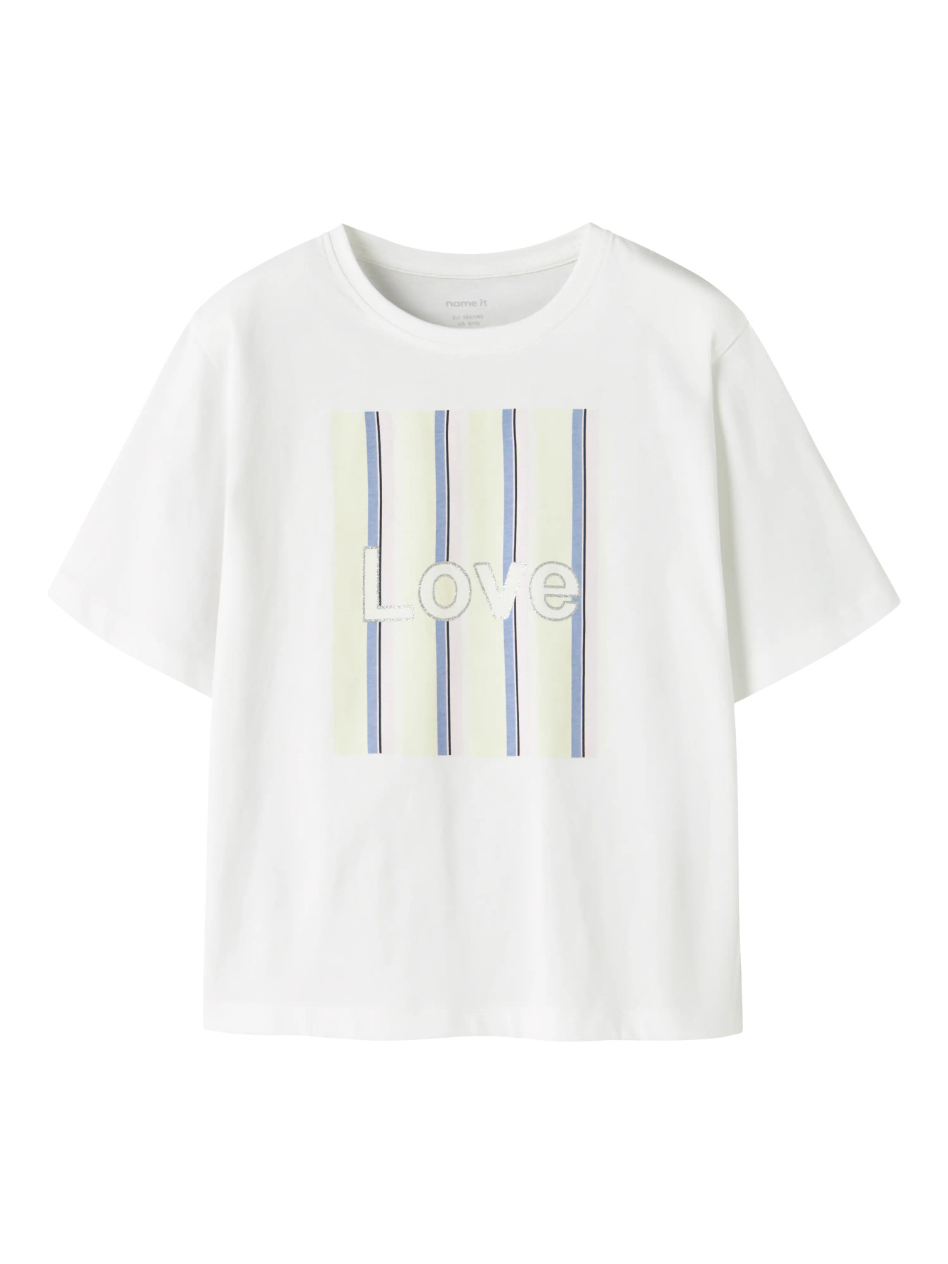 Name it T-shirt - NkfFalala - Bright White/Pear Sorbet Stripes