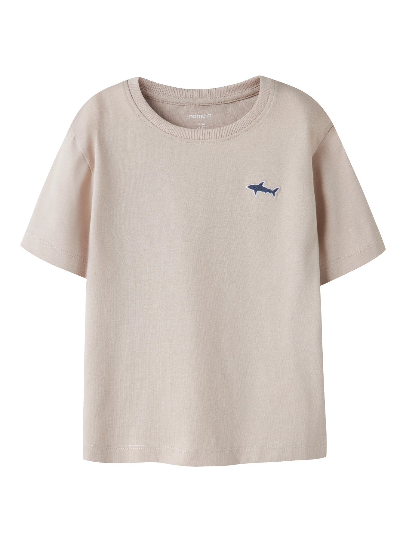 Name It T-shirt - NmmVimpel - Chateau Gray/Shark Embroidery
