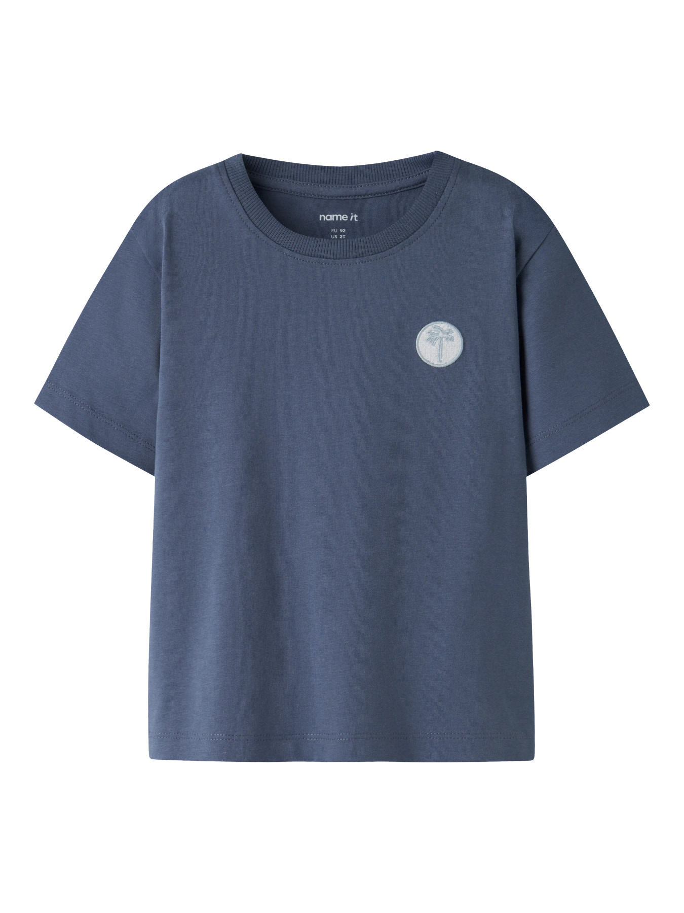 Name It T-shirt - NmmVimpel - Vintage Indigo/Palm Embroidery