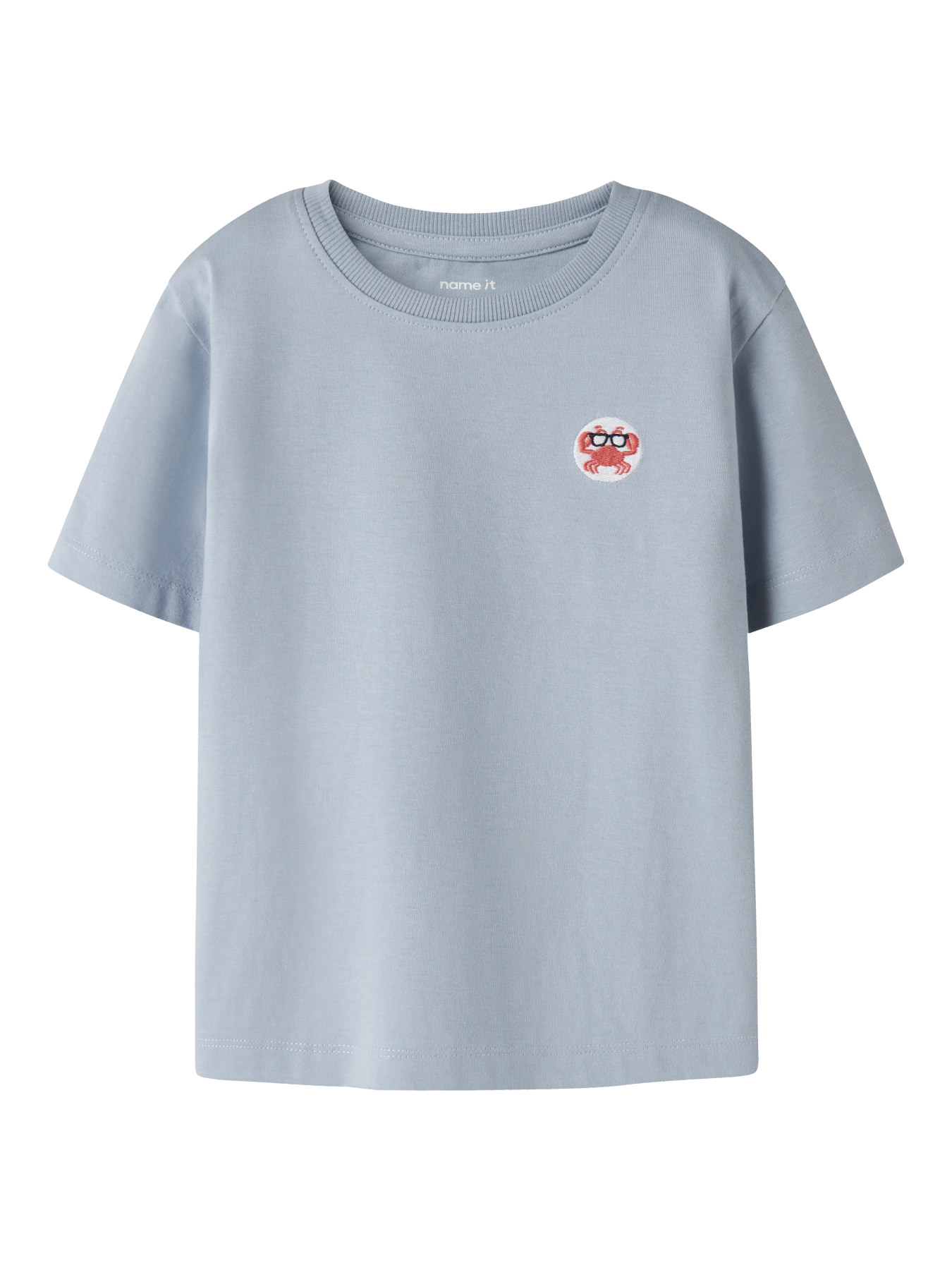 Name It T-shirt - NmmVimpel - Blue Fog/Crab Embroidery