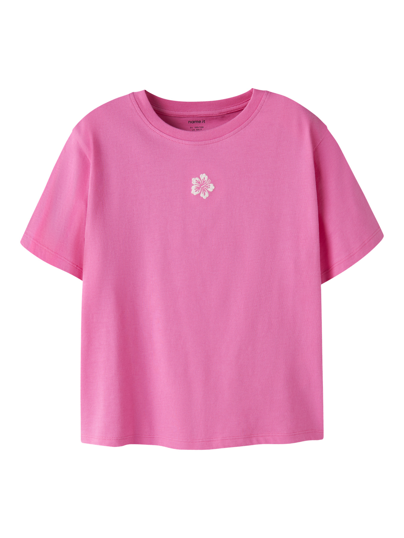 Name it T-shirt - NkfVictoria - Strawberry Moon/Hibiscus Embroid