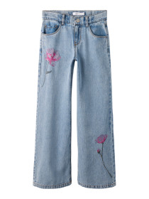NAME IT Jeans Rose Wide Light Blue Denim Flower