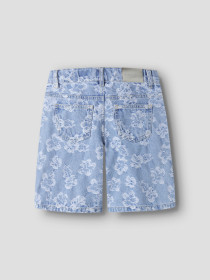 NAME IT Denim Shorts Rose Light Blue Denim Flowers