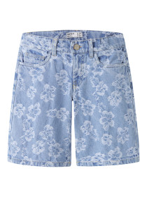 NAME IT Denim Shorts Rose Light Blue Denim Flowers