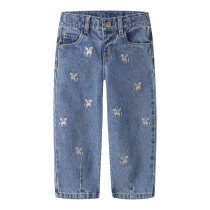 NAME IT Jeans Bella Barrel Glitter Medium Blue Denim Unicorn