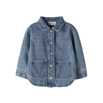 NAME IT Denim Jakke Luna Glitter Medium Blue Unicorn Glitter